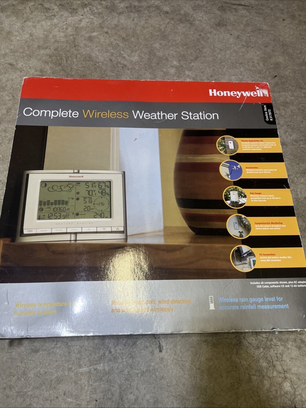 NEW Honeywell TE831W Complete Wireless Weather Station Forecasting Costco Item